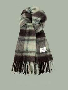 1pc Ladies' Autumn And Winter New Retro Maillard Scarf, Outdoor Versatile Warm And Thick Atmosphere Scarf Shawl, Couple Plaid Tassel Scarf, Suitable For Men And Women Women Winter Scarves