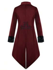 Medieval Vintage Punk Long Coat Costume, Polyester, For Halloween Cosplay