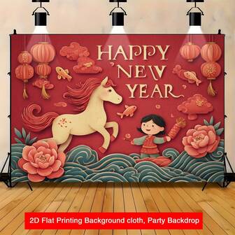 2D平面横幅这款多功能派对家居装饰非常适合新年派对 - 无需电源，是送给家人、朋友和挚友的完美礼物。2026新年快乐