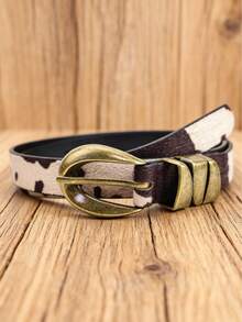 1 chiếc thắt lưng lông họa tiết bò Boho dành cho nữ, thích hợp cho các buổi diễu hành, kết hợp với quần jean, váy, phong cách thay thế để mặc hàng ngày, tiệc tùng, lễ hội âm nhạc, phong cách cao bồi - Vòng khóa đồng họa tiết con bò - Xem 7