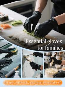 20/50/100pcs Disposable Nitrile Gloves, S/M/L/XL, Black Waterproof And Oil-Resistant Gloves, Kitchen, Cleaning, Multi-Purpose Gloves