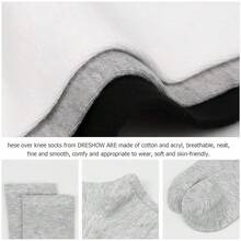 DRESHOW 3 Pairs Thigh High Socks Striped Over Knee Thin Tights Long Stocking Knee High Leg Warmer{"Color_name":"3PairsH:SolidWhite/Black/LightGrey"} - 多色7 - 查看 5