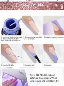 5ml 亮金属线凝胶指甲油金色银色美甲镀铬凝胶抛光镜面拉线涂鸦绘画条纹凝胶指甲饰物美甲用品内置刷子 DIY 美甲护理必需品