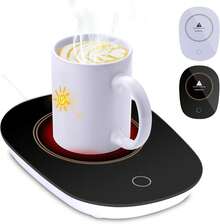 Calentador de Tazas de Café,Taza de Café de Acero Inoxidable Calentador Taza EléCtrico,DeteccióN Inteligente de Gravedad,Café Aislado,Agua,Leche,é,Adecuado para La Oficina y El Hogar (Negro) - Taza Caliente-Verde Oscuro - Ver 9