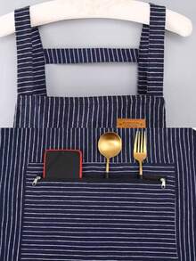 男女通用棉质围裙，耐用透气围兜，防尘腰围，高品质厨房/家居工作服 - 彩色 - 查看 4