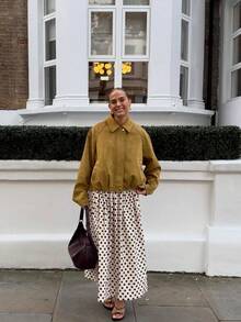 Chaqueta bomber casual de manga raglán con cuello, de unicolor, con bolsillo y cremallera, y forro polar, para otoño/invierno