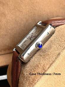 Pablo Raez 1 pieza Reloj de mujer vintage original, encantador color plateado, reloj de pulsera para mujer de marca superior, nuevo, joyería de lujo, accesorios de mujer de acero inoxidable, color plateado, no se mancha, reloj de vestir marrón, caja de acero inoxidable chapada en IPS, diseño de moda, resistente al agua 50m, pantalla de números romanos, reloj de cuarzo casual para niñas