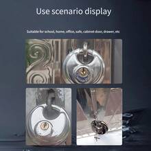 1PC-Round Discus Padlock Heavy Duty Waterproof Security Lock With 2 Keys For Warehouse Trailer Gate Anti-Theft Anti-Cut Anti-Pry Outdoor Use No Battery Needed Durable Metal Construction - Multicolor - View 7