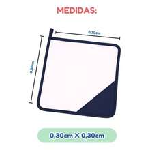 BABY MARATHON Pano de Boca para Bebê Kit com 3und. Malha Dupla 100% Algodão Menina Menino Neutro - Azul - Visão 4