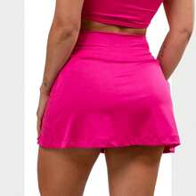Shorts Skirt Butt Cover Fitness Gym With UV Protection 2 Hidden Pockets - Màu Hồng Tươi - Xem 3
