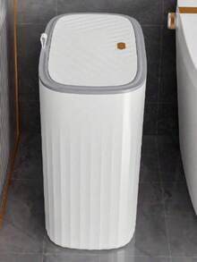 1pc White Trash Can, Lightweight Luxury Bathroom Tissue Box, 26*24cm With Lid, Suitable For Bathroom, Bedroom, Living Room, Office, Graduation Gift, Single Party Gift, Bridesmaid Gift, Father's Day Gift, Halloween Decor, Halloween Gift, Bridesmaid Proposal Gift - Multicolor - View 12