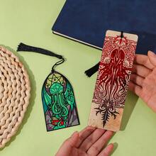 克苏鲁主题亚克力书签，神秘的克苏鲁图案阅读标记，送给爱书人的完美阅读文具礼物 - 彩色 - 查看 10