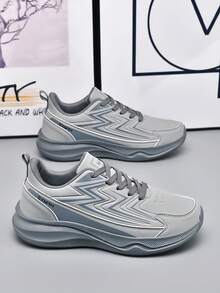 STARNOVO 男士秋冬新款皮革鞋面大码运动鞋，系带户外跑步鞋，防风，内衬舒适，适合日常工作生活，尺码39-48 - 灰色 - 查看 7