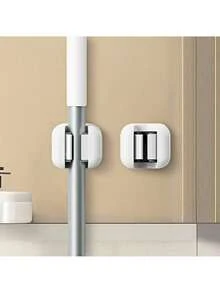 Giá treo cây lau nhà gắn tường, phụ kiện phòng tắm tiết kiệm không gian, không cần khoan - trắng - Xem 2