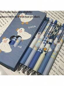 6 支装，可爱鸭子凝胶笔 ST 笔尖黑色墨水压感笔，开学季可爱凝胶笔圆珠笔凝胶笔书写文具，青少年成人家庭教室办公室书写笔笔记笔，多用途，期末考试书写笔，期末节日文具礼品套装，音乐笔，可爱玩具，教师用笔，学校>工具，凝胶笔套装，圆珠笔，可爱凝胶笔，新奇笔，可爱礼物 - 彩色 - 查看 2
