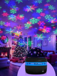 1 szt. Projekcja świetlna w kształcie płatka śniegu, romantyczne, obrotowe światło do tańca, stwórz własną scenę z kolorowymi płatkami śniegu, sypialnia, impreza, przyjęcie, urodziny, prezent świąteczny, marzycielskie piękno, pasuje do każdej scenerii, prezent świąteczny