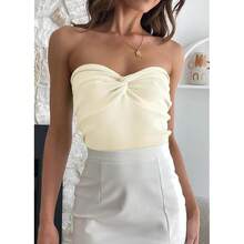 EFAN Womens Tube Tops Fall Fashion Summer Outfits 2025 Casual Beach Vacation Clothes Sweaters Strapless Sleeveless Tank Tops{"Size_name":"X-Small","Color_name":"Beige"} - 米色 - 查看 5