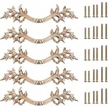 EstiloTendenciaJUXYES - Juego De 5 Manijas De Gabinete CláSico De Estilo Europeo, Tiradores Decorativos Antiguos, Tiradores De Cajones Retro Para Cajones De ClóSet (Dorado)Calidad PremiumVersióN Mejorada