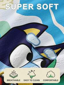 1 pieza Manta de franela de Bluey - Perfecta para la decoración de la habitación, súper suave, ligera, con estampado de dibujos animados, ideal para uso doméstico, uso diario, también un gran regalo de cumpleaños para amigos, familiares o usted mismo. Esta manta es acogedora y cálida, suave y fácil de cuidar, con un estilo lindo y un diseño de borde de Bluey, adecuada para la decoración de la habitación. Nota: El tamaño es de 28*39 pulgadas (aproximadamente 71*99 cm), muy compacto. - Multicolor - Ver 6