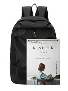 Ba lô dung tích lớn, kiểu Hàn Quốc, unisex, màu trơn, bền bỉ, thích hợp cho du lịch, đựng laptop, túi công sở, túi đựng laptop. - Nhiều màu - Xem 3