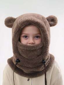 1 件可爱的儿童冬帽，带耳罩和一体式颈部保暖器 - 非常适合滑雪和骑自行车等户外活动；厚实的防风设计，更加温暖。 - 彩色 - 查看 5