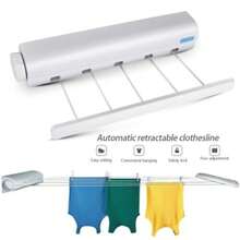 Wall-Mounted Telescopic Clothesline Drying Rack - 4 Lines - View 7