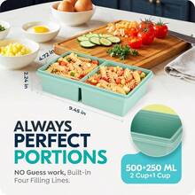 2 Cup Silicone Freezer Trays With Lids, Silicone Soup Freezer Molds, Easily Prepare Portioned Meals, Great Storing Soups, Lasagna, Leftovers, Sauces And Other Dishes, Dishwasher, Oven - màu xanh lá - Xem 3