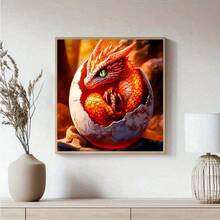 1 Bộ - Bộ dụng cụ làm tranh đính đá tròn 11x11 inch/15,7x15,7 inch, Rồng đen nhỏ đang ngủ có thiết kế hoa trên sách, Quà tặng lý tưởng cho người mới bắt đầu, Trang trí tường nhà, Bộ dụng cụ thủ công thư giãn | Thiết kế giàu trí tưởng tượng | Tranh đính đá rồng không khung 1 Bộ - Nhiều màu - Xem 11