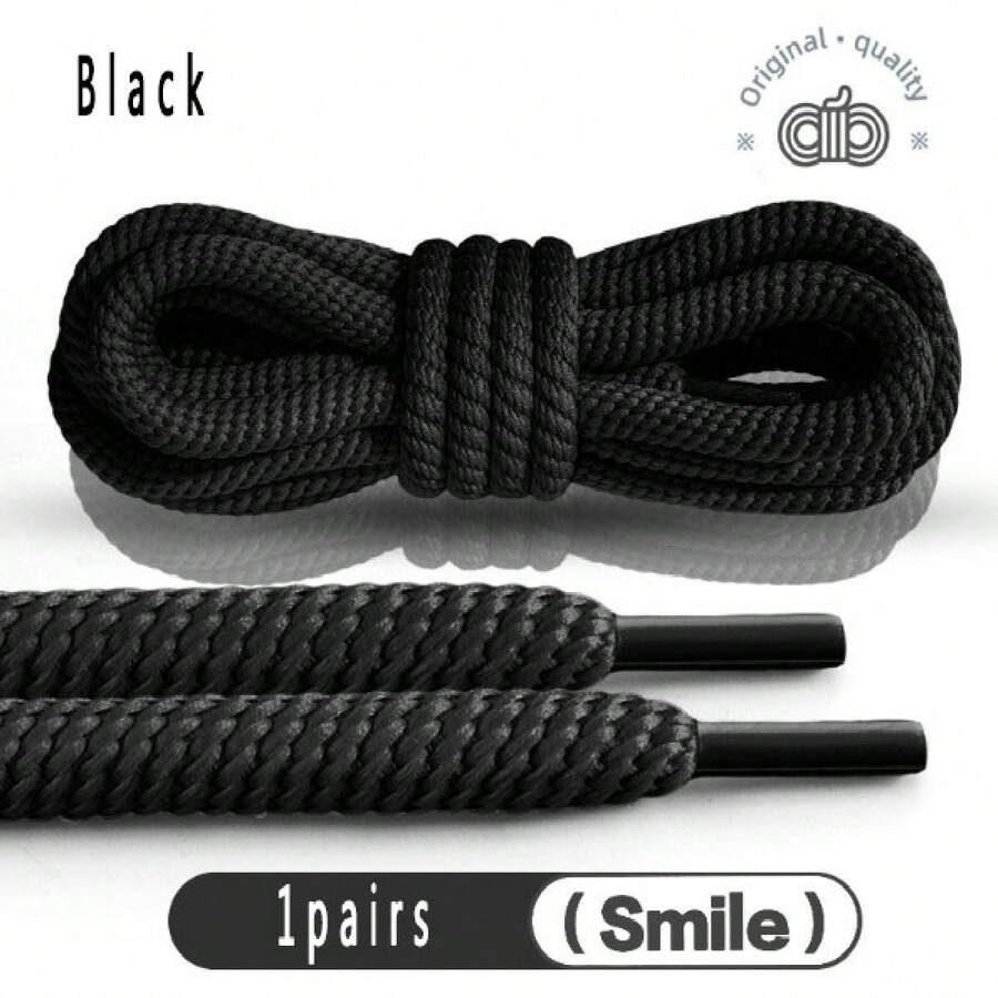 1 Paar dicke, runde, mehrfarbige Baumwollsenkel, elastische & strapazierfähige schlabbrige Schnürsenkel ohne Binden, geeignet für Sneaker, Leinenschuhe, Alltagskleidung