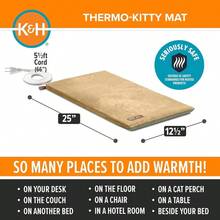 PET PRODUCTS Thermo - - Cama trmica para Mascotas, 12.5x 25 Pulgadas - Bronceado (SAGE/TAN) - Ver 3