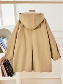 Palton trench britanic cu mânecă lungă, stil universitar, pentru fete, de toamnă și iarnă, stil universitar, cu glugă, mediu spre lung, rezistent la vânt, versatil, la modă, practic, alegere ideală pentru plimbări zilnice în aer liber și ieșiri la petreceri
