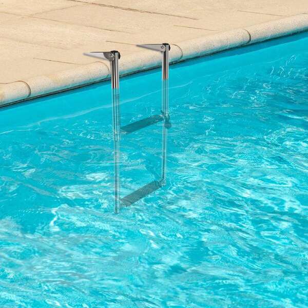 Marine Yacht Boat Ladder Stainless Steel 2 Step Telescopic Boat Ladder, Folding Swimming Pool Ladder Max 330Lbs