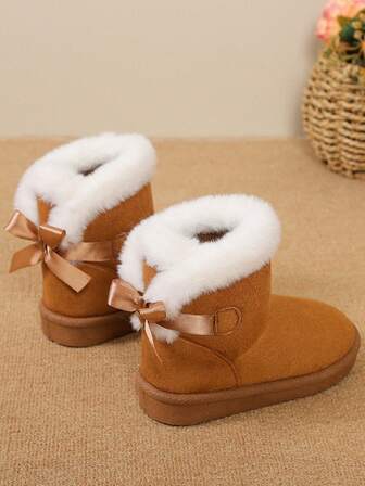 Kids Winter Warm Snow Boots, Boys & Girls Toddler Plush Lined Thick Snow Boots, Korean Style Children Shoes