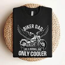 180g pure Cotton Biker Dad Shirt, ® Motorcycle Shirt, Motorcycle Gift, Biker Gift, Biker T-Shirt, Rider Shirt, Biker Tshirt, Motorcycle T Shirt Soft Top For Everyday Wear female Breathable fashion Versatile Stylish Casual Unisex designer clothes streetwear women - Negro - Ver 3