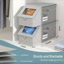 Baseball Cap Multi-Purpose Storage Box, Large Capacity Stackable Baseball Cap Storage Box, Multi-Functional Dust-Proof Storage Box, Suitable Wardrobe, Foldable Zipper Dust-Proof Storage Box, Storage Hats, Clothes, Dolls, Etc. , Can Be Used In 4 Seasons Throughout Year - Màu xám - 1 cái - Xem 8