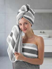 1/2/8/12pcs Extra Large Bath Towel Set, Luxurious Soft Striped Pattern Extra Large Bath Towel, Super Absorbent And Quick Drying, Suitable For Daily Use, Shower Towel, Ultra Soft Bath Towel, Suitable For Home Bathroom, Ideal Bathroom Supplies. Size Approximately 27.56*55.12 Inches, Face Towel Shower Towels For Beaty Salon, Hotel Sports,Home Essentials, Towel, Skin Care