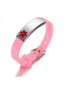 Personalized Medical Alert Bracelet, Adjustable Silicone Medical Id Bracelet Disease Allergy Awareness Wristband Custom Identification Jewelry For Emergency Lifeguard With First Aid Kit, Silver, Fashionable, Colorful, Vintage, Unisex, Simple, Casual, Customized, Personalized, Unique, For Anniversary, Birthday, Graduation, Prom, Party - Multicolor - View 7