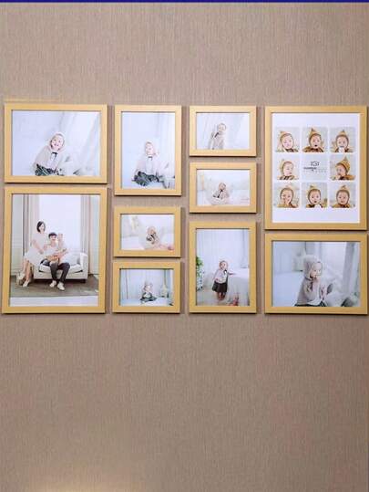 10 قطع إطار صور بطراز صيني بسيط للتعليق على الحائط، إطار تذكاري لنمو الأطفال، عرض ألبوم الصور في غرفة المعيشة