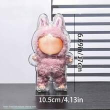 1pc Transparent Protective Case For LABUBU Generation 1 Standing And Generation 2 Sitting, Dust Cover Backpack Pendant, Can Be Hung On Bags, Keychains (No Doll) Christmas Gift