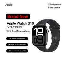 Helt ny Apple Watch Series 10 smartklocka 46 mm Sports Edition [GPS-version] som födelsedagspresent - Ljussvart urtavla + svart armband - Visa 6