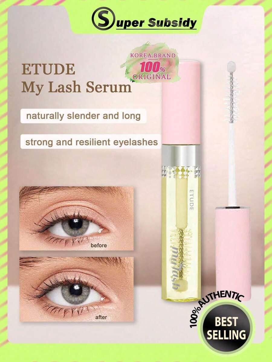 ETUDE 我的睫毛精华液 9克，精华质地，轻盈不油腻，促进睫毛生长，滋养强韧，丰盈卷翘，温和日常睫毛护理，精准涂抹器，妆前打底，韩妆，韩国彩妆，9克/0.32盎司 - My Lash Serum - 查看 1