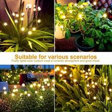 1 PACK 8LED Head Outdoor Lights Solar Lawn Lamp Garden Lamp LED Wind-Driven Firefly Ground Plug Lamp For Garden Lawn Landscape Holiday Light - warm - 查看 5