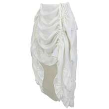 Zhitunemi Women's Steampunk Skirt Ruffle High Low Outfits Gothic Plus Size Pirate Dressing{"Size_name":"X-Small-Small","Color_name":"White"} - 白色 - 查看 3