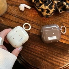 秋冬美拉德棕色波点耳机盒+挂环 适用于Apple Pro2/Pro/4/3/2 时尚耳机盒 - 彩色 - 查看 2