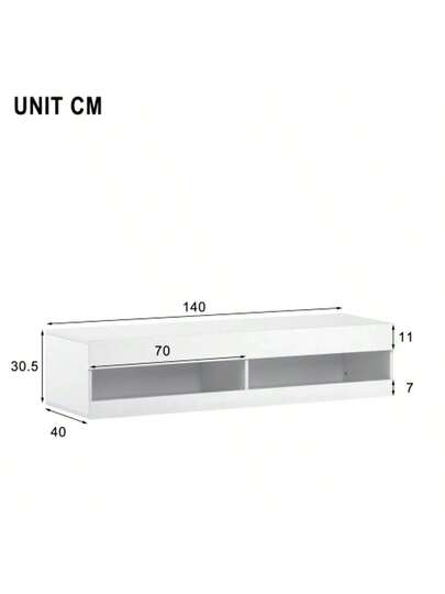 LED TV Cabinet, Wit Low Cabinet Lighting, High Quality Plenty Of Storage Space Your Living Room 140x40x30.5cm view 7
