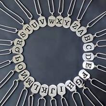 1 Piece Fashionable And Personalized Geometric Square Necklace With 26 English Letter Pendant Made Of Stainless Steel, Simple And Versatile Accessory Foromen And Men