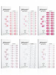 JKNART 20 piezas Pegatinas de gel de uñas semi-curado, Pegatinas de arte de uñas de gel UV, Pegatinas de uñas semi-curado, Pegatinas de gel de uñas suaves de segunda generación semi-curado que requieren curado bajo luz, Pegatinas de gel de uñas semi-curado