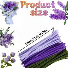 Bộ 150/300 ống làm sạch dày, ống làm sạch màu tím nhạt, tím đậm, xanh lá cây quân đội, 3 loại thân vải nhung, bộ hoa làm sạch ống, thân vải nhung số lượng lớn làm đồ thủ công mỹ nghệ, vật tư cho dự án nghệ thuật và thủ công mỹ nghệ, đồ trang trí sáng tạo cho dự án nghệ thuật và thủ công mỹ nghệ (Bộ màu tím - 150/300 chiếc) - Nhiều màu - Xem 3