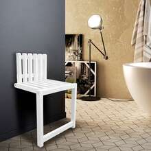 Folding Bath Seat Bench Shower Chair Wall Mount Solid Wood Chair Entryway Chair