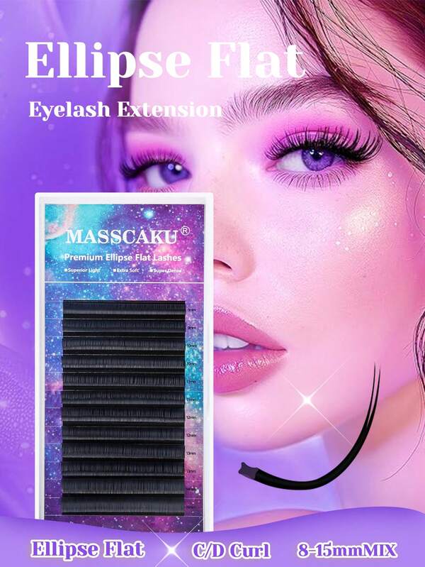 12 خط إليبسي تمديد رموش مسطح C D تجعيد 8-15 مم مزيج الطول تصميم رأس مزدوج رموش فردية سوداء ماتية طبيعية المظهر سهلة الزرع طويلة الأمد عناقيد رموش مصنوعة يدويًا خفيفة الوزن أكثر نعومة كثيفة مناسبة لمختلف المناسبات: المواعدة ، اليومية ، الحفلات ، المسرح ، السفر ، هالوين ، عيد الميلاد